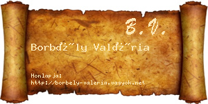 Borbély Valéria névjegykártya